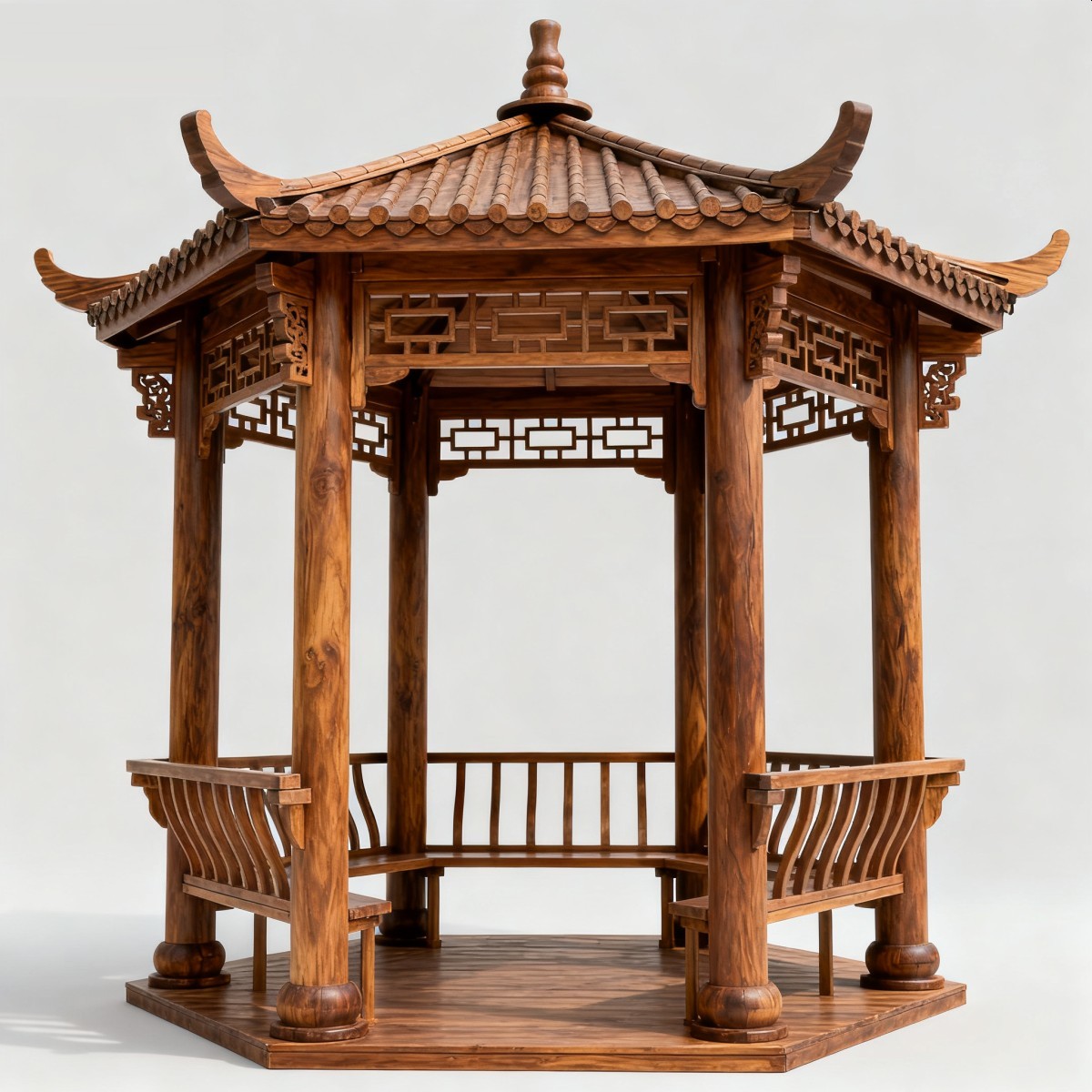 天津中式风格防腐木凉亭,实木凉亭,木亭